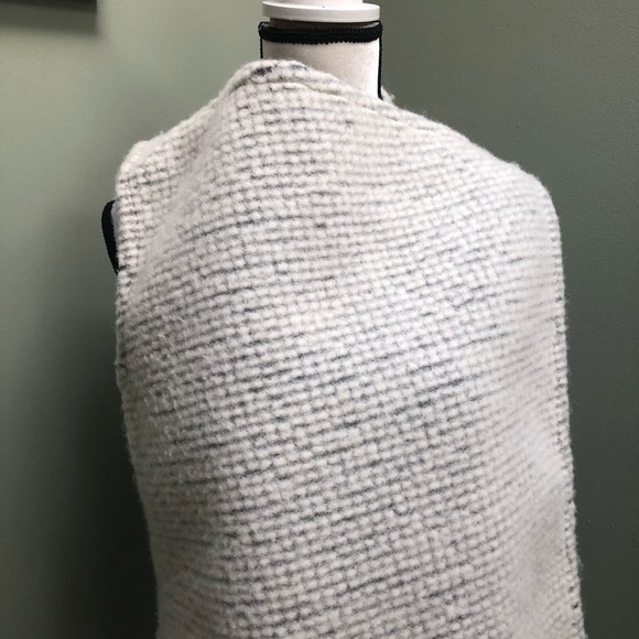 Italian ES'GIVIEN Cream Black Drape Coat Vest - Picture 2 of 7